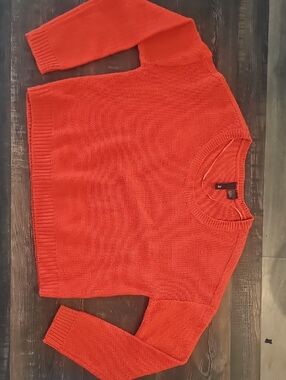 Divided By H&M Bright Orange Crewneck Crop Sweater